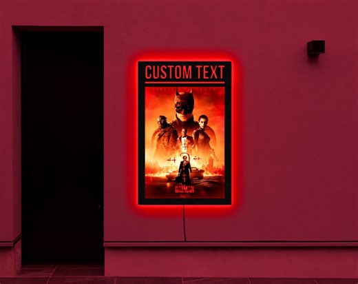 Poster Wood Case,movie Poster Neon Sign, Movie Poster Neon Light, Movie Poster Light Box, Movie Poster Frame, Theater Decor Neon - Etsy