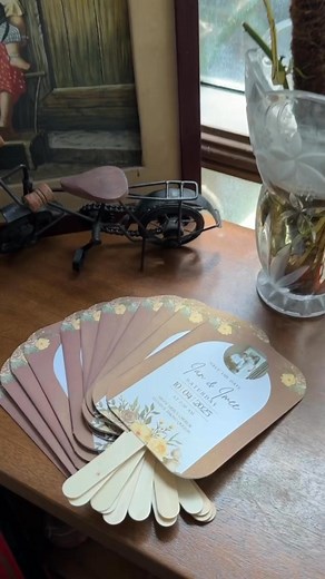A fan that’s more than just a keepsake, it’s your wedding invitation! ✨ The sweetest way to announce your big day and keep your guests cool and excited! DM now to order 💌 #timelesstreasuresph #wedding #weddingph #weddingfans #weddingideas | Timeless Treasures
