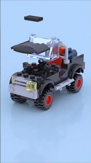 LEGO 4x4 Off-Road Car 🏔️🔥 This Build Eats Rocks for Breakfast 🚗💪 #legoshorts #legomoc #legoanimation