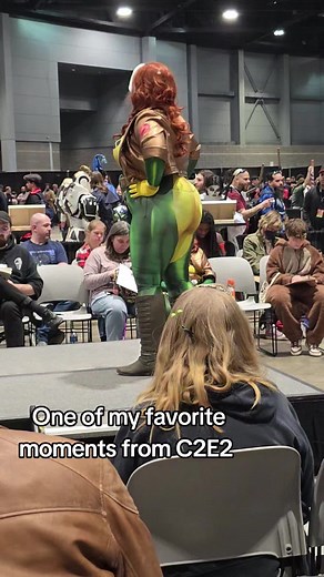 Update: If you have anything negative to say about her body just keep it to yourself. I promise whatever you are about to type is neither funny nor original... I look forward to this event every year. These candidates moments are what I live for! #chicago #c2e2 #xmen #cosplay #rogue