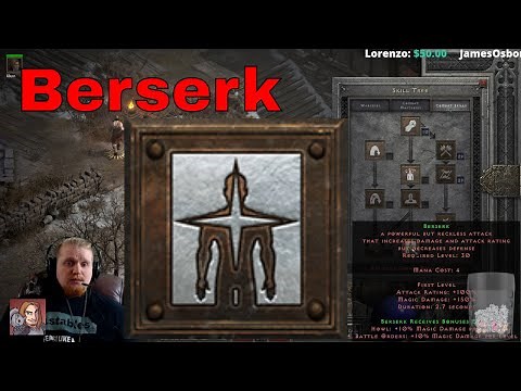 D2R Skills & Abilities - Berserk (Barbarian Combat Skills)