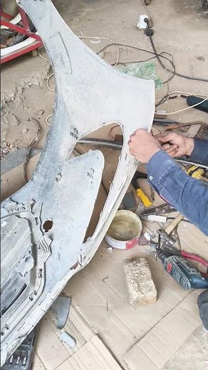 Hyundai Elantra front bumper repair #bumperrepair #automobile#foryou#highlight #plasticrepair#repair