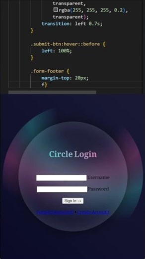 Modern animated login UI form #coding #programming #shorts