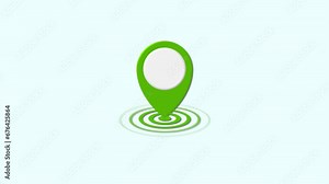Map marker icon for pointing the location on the map Stock Video
