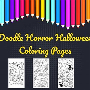 Doodle Horror Halloween Coloring Pages | Spooky Fun Art Activities