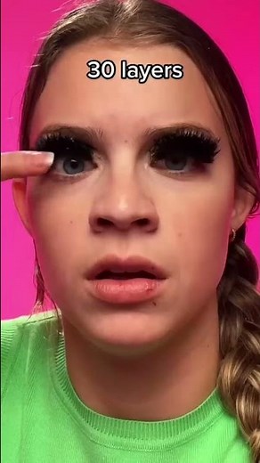 PUTTING ON 100 LAYERS OF LASHES?! *insane result* #shorts