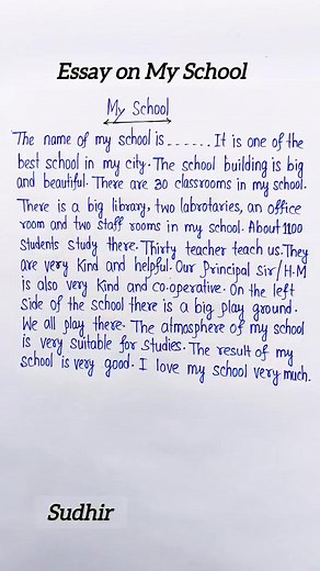 126K views · 1.3K reactions | How to write an essay on my school. #essayonmyschool #myschoolessaywriting #howtowriteanessayonmyschool. #paragraphonmyschool #myschoolparagraph #essayonmyschoolinenglish | অঙ্কের সহজ পদ্ধতি - শর্টকার্ট | Facebook