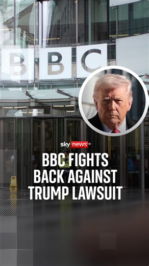 The BBC has filed a motion to have Donald Trump's lawsuit over a January 6 Panorama edit dismissed, court documents show. The US President is seeking damages of $5bn (£3.7bn) under a defamation lawsuit. He has also sued for $5bn for alleged violation of a trade practices law. Sky's Katie Spencer reports. | Sky News
