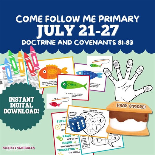 Primary July 21-27 Lesson Plan LDS Come Follow Me 2025 Doctrine and Covenants 81-83 Where Much is Given Much is Required CFM Pray and Obey - Etsy Canada