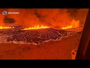 Volcanic eruption in Iceland spews lava more than 300 feet into the air | Reuters