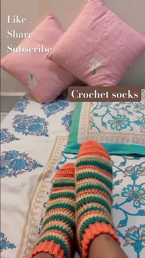 Cozy handmade crochet socks 🧶🧡