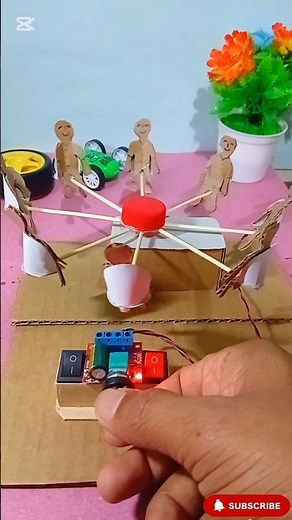 how to make ferris wheel from cardboard#dcmotor #experimnent #schoolproject