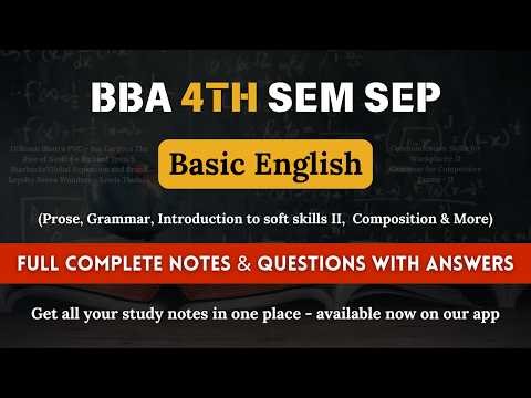 BBA 4th Sem SEP Basic English | Complete Notes, Important Questions & Answers