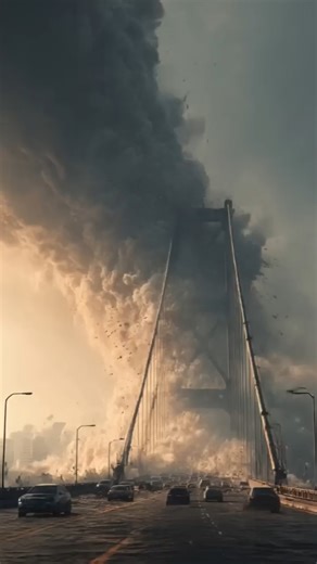 The Falling Bridge #aishorts #bridgecollapse #earthquake