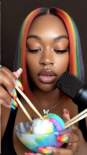 rainbow ice cream #asmr #asmrsounds #rainbow