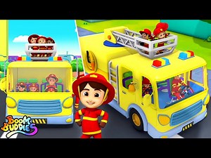 The Wheels On The Fire Truck Song Nursery Rhyme by Boom Buddies - Videos For Kids