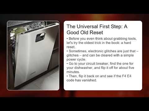 kitchenaid dishwasher error code f4 e4 w c999a4