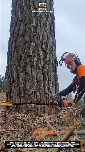 Perfect Tree Felling Technique with Chainsaw and Wedges 🌲🪚