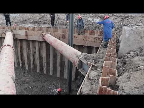 Vinyl (PVC) sheet pile installation