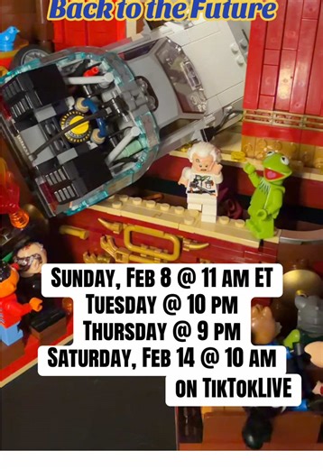 It’s the LEGO Muppet Show with our very special guest stars, the stars of Back to the Future: The Musical! Join me on #TikTokLIVE for a brand new, 90-minute LEGO Muppet setlist ⏰🐸🐷 #fyp #lego #muppets #backtothefuture