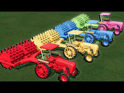 Work With COLORS - CULTIVATING with Mini Tractors and ROLLER - Farming Simulator 22
