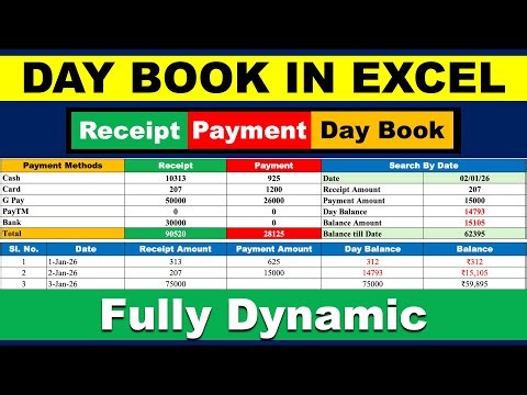 How to Create Fully Dynamic Daybook in Excel