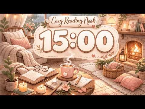 15 Minute Countdown Timer | Cozy Reading Nook | Relaxing Lofi Music