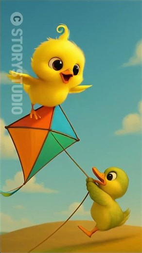 Poor Chick Tries to Fly..Duck Helps, Haystack Ending 😏😂 #shorts #story