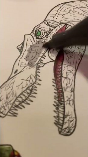 Drawing T-Rex Vs Spinosaurus From Jurassic Park 3