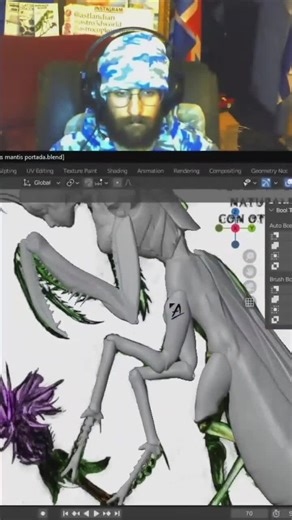 Proceso de creación de mi personaje original del comic llamado Alimañas Ácidas. Utilizando el software Blender para realizarlo 🦟 En representación con @ASTRO Comic Studios #alimañasacidas #mantis #modelado3d #tiktoklive #blender