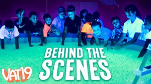 Get a behind-the-scenes look at us surprising a tour group with a pool full of Glow in the Dark Spitballs! Then, see how we cleaned them all up. | Vat19.com