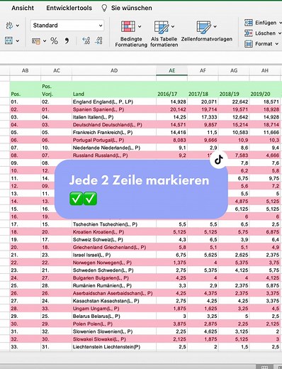 Jede 2 Zeile markieren easy ⚡️🥵 #excel #viral #fyp #foryou