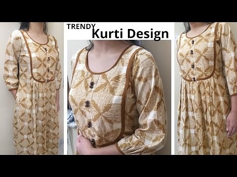 Stylish Pleated Kurti Design with Yoke Pattern||Pocket||Cutting and Stitching||DIY/Full Tutorial