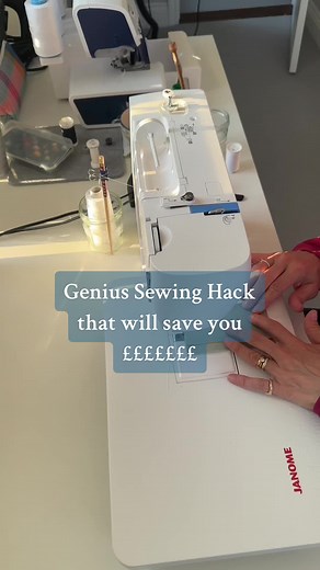 This genius sewing hack has saved me so much money. 💷💵 Use thread cones (or spools) on a domestic machine with an easy homemade thread stand. Make sure it’s good quality thread (not serger cones as the thread is thinner). If you sew a lot it’s brilliant as you save money and aren’t changing the thread constantly. #sewingtips #sewinghack #learntosew #moneysavingtips #sewtok #sewingforyoupage #threadstand #sewingforbeginners