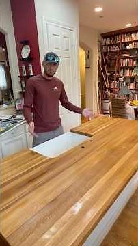 White oak butcher block. #kitchen #butcherblock #countertop #woodArt #install