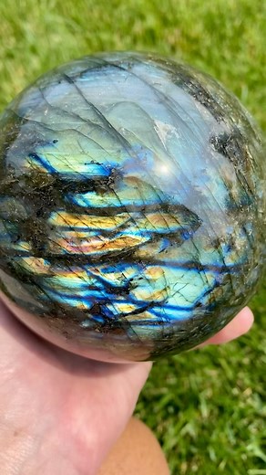 🌈 Enormous 5.85 lb Sphere of #Labradorite aka #Anemousite aka #Spectralite with a Nice Variety of Bright #Colors Including a Little Streak of the Much Sought-After #Pink and #Purple from #Madagascar SALE $175 delivered 💥✨🔥 #minerals #mining #quartz #healingminerals #mineralhealing #geology #healing #energyhealing #mineralenergy #crystals #madagascarminerals #madagascarlabradorite #palmstones #quartzcrystals #sacredgeometry #rainbowminerals #lgbqt #pride #chakra #rootchakra | Shawn's Fine Mine