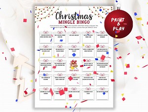 Weihnachtsmingle Bingo, Urlaub Mingle Bingo, Arbeit Feiertag Bingo, Finde den Gast Bingo, Weihnachtsbingo, BüroBingo, digitaler Download - Etsy.de