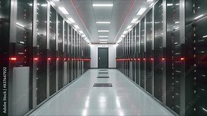 3D banner showcasing a data center with telecommunication equipment for cloud hosting. Concept Cloud Hosting, Data Center, Telecommunication Equipment, 3D Banner, Technology