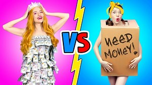 RICH VS POOR GIRL || Eating Only Expensive Food For 24 HRS! Funny Food Challenge by 123 GO! FOOD Would you rather be poor and happy? Or rich and sad? | 123 GO FOOD