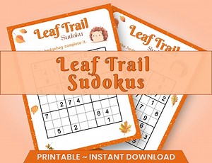 Autumn Sudoku | Fall Printables | Sudoku Game | Fall Activity Sheet | Printables for Kids | Autumn Worksheet | Digital Printables - Etsy