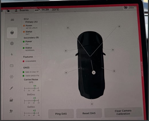 Tesla Model 3 2024 - ECU reboot loop upon camera calibration attempts