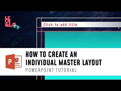 PowerPoint Tutorial: How to create an individual Master Layout