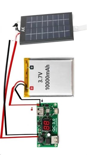 QC 3.0 Power Bank Wiring with Battery & Solar Panel” ✅ #batterycables #testcable #topcable #foryou