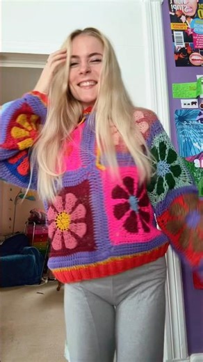 my favorite crochet hoodie 🦋 #flowers #crochet #colorful #rainbow #summer #crocheting #sweater