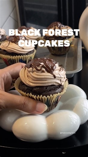 Black Forest cupcakes!! 🍒🍫🧁 #cupcakes #cherrycake #darkchocolate