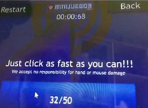 Fastest Time To Complete 50 Mouse Clicks On "Super Click Tester"