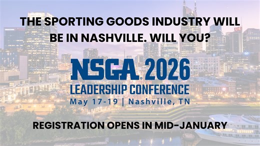 The industry will be in Nashville. Will you? The NSGA Leadership Conference is where sporting goods leaders connect, share insights and shape what’s next. 📍 Nashville, Tennessee 🗓 May 17–19 Registration opens mid-January. Don’t watch from the sidelines — be where the action happens. Learn More: https://bit.ly/3L6YbBW | National Sporting Goods Association