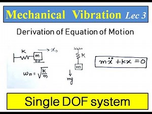 Mechanical Vibration Lecture 3|| Equation of motion of SDOF free Vibration