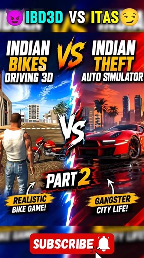 Indian Bikes Driving 3d Vs Indian Theft Auto Simulator Part 2 🔥#shorts #indianbikedriving3d #gta