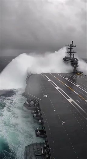 "Too Big To Sink?" Carrier Bow BURIED by Rogue Wave 😱⚓